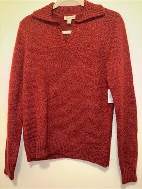 St. John's Bay Red Shawl-Collar V-Neck Sweater